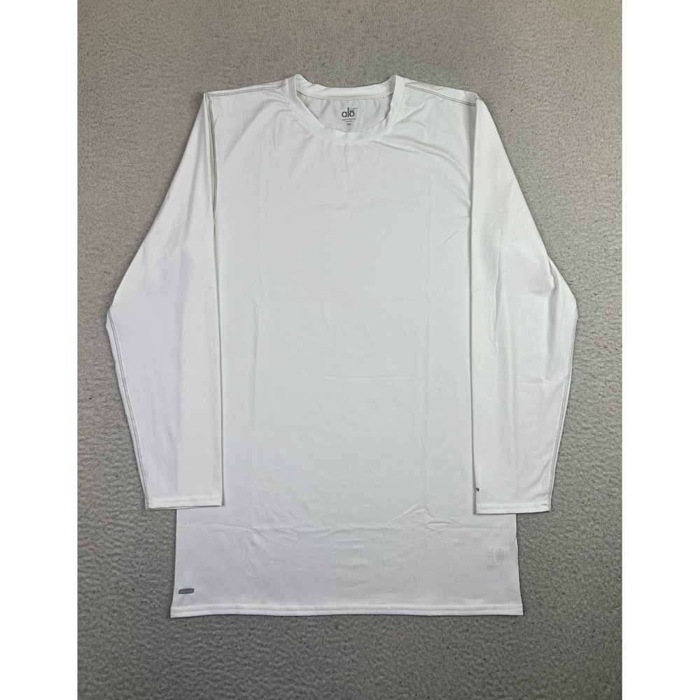 Alo CoolFit Shirt Mens 2XL White Long Sleeve Performance Stretch Athletic